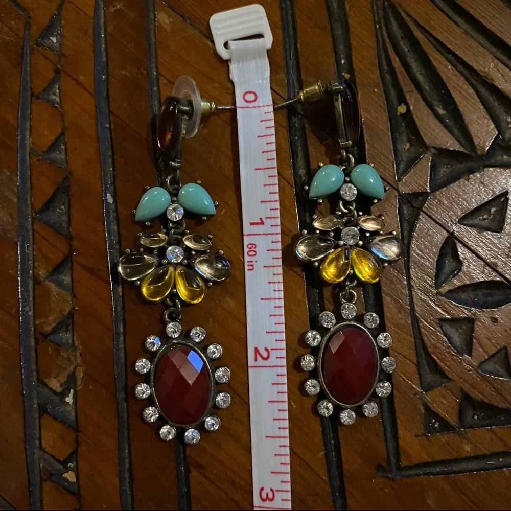 Stone Rhinestone Stud Fashion Earrings, Art Deco